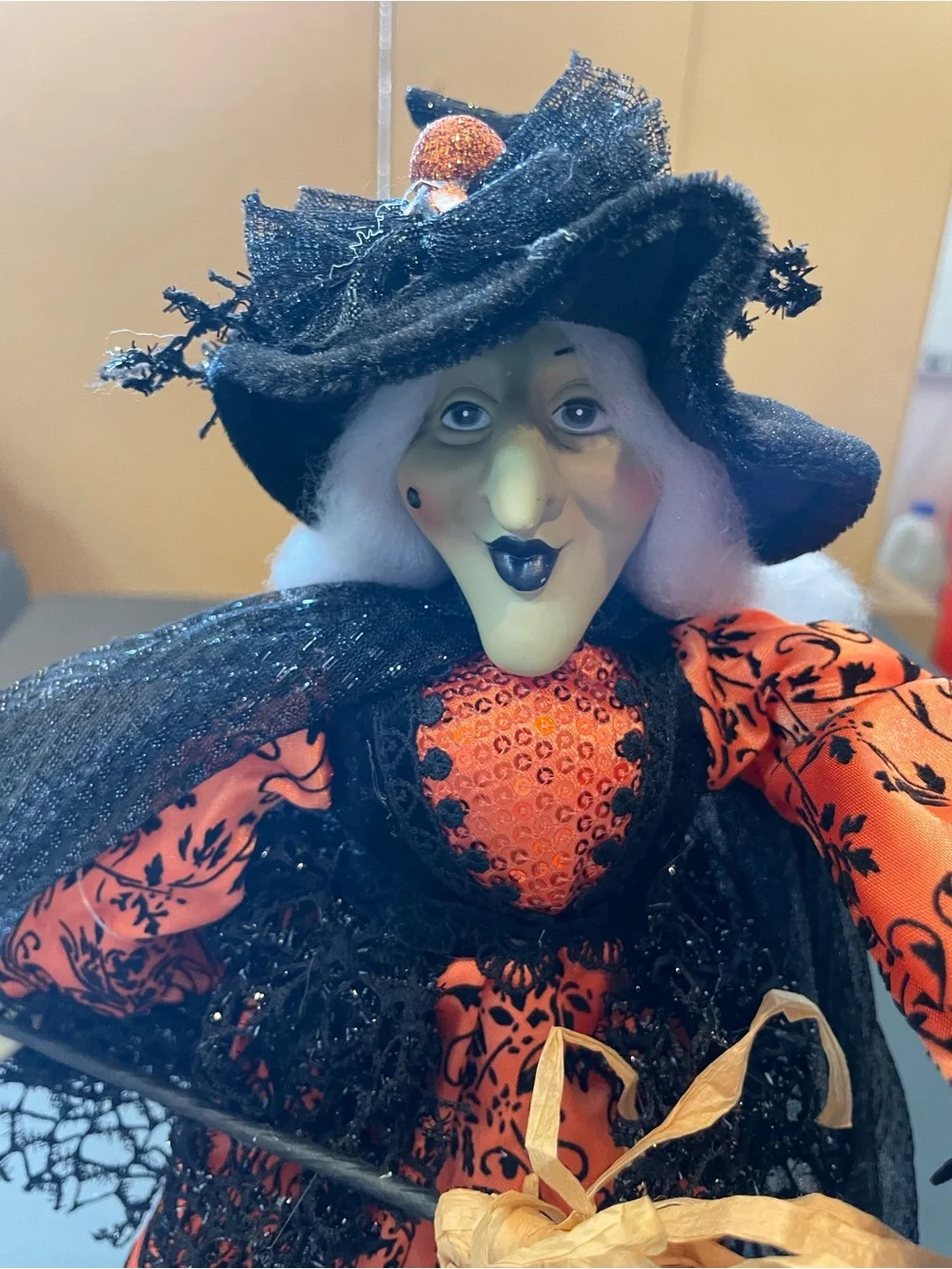 Halloween Witch  in Orange and Black